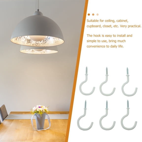 Pretyzoom 12Pcs Outdoor Light Hooks Vinyl Coated Ceiling Hooks for Patio