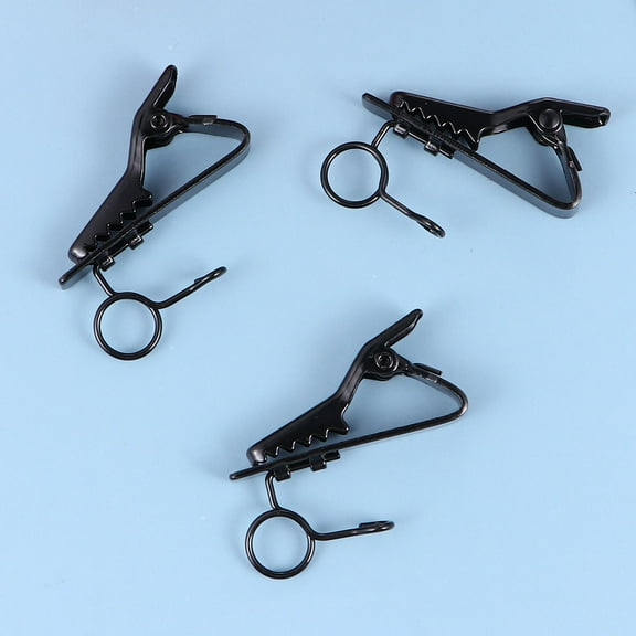 Pretyzoom 12Pcs Black Microphone Clip Iron Clip for Video Conferencing and