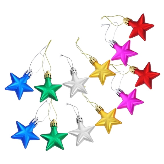 Pretyzoom Stars for Crafts Plastic Assorted Color 12pcs
