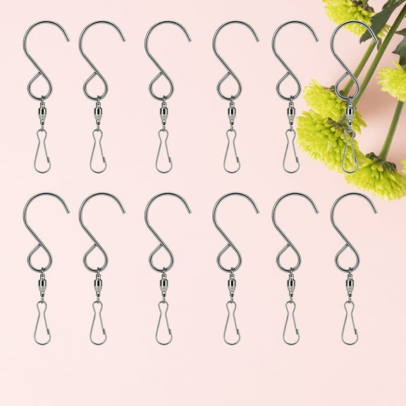 Pretyzoom 16Pcs High Strength Stainless Steel Swivel Hooks for Display Flags and Wind Chimes