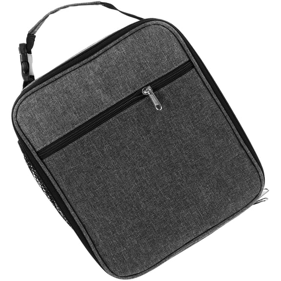 Pretyzoom 1Pc American Style Lunch Tote Bag Oxford Cloth Dark Grey with Large Capacity