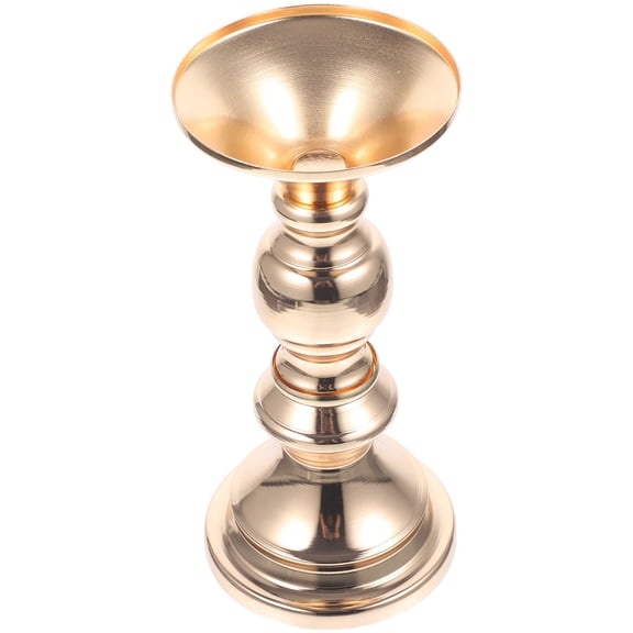 Pretyzoom European Style Golden Iron Candle Holder Decorative Floor Standing and Desktop Candlestick
