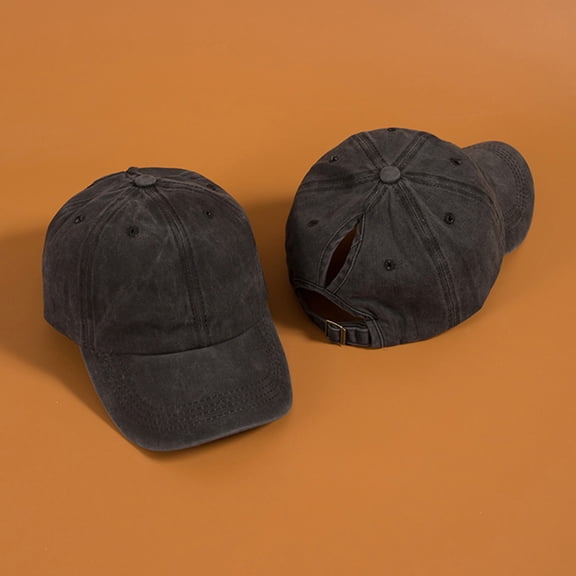 Pretyzoom 1Pack Baseball Hat Women Cotton Black Simple Sun Protection Headwear for Summer Beach