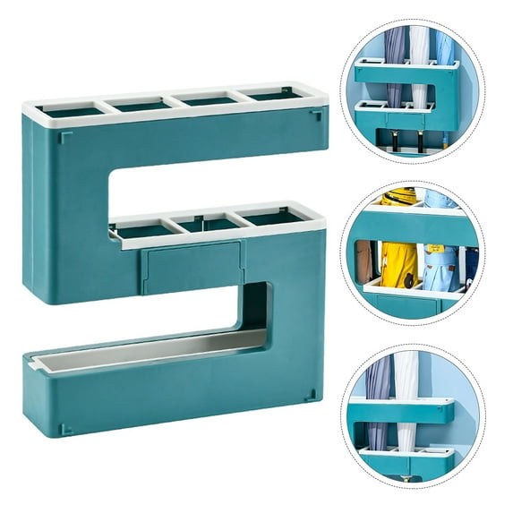 Pretyzoom 1Pcs Umbrella Storage Racks Green Plastic Wall-mounted Holder for Homeowners
