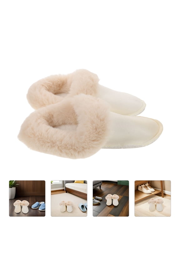 1Pair Winter Boot Liner White Thickened Cotton Non Slip Shoe Insert for Enhanced Warmth and Heel Support