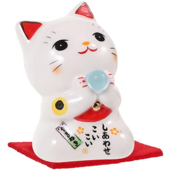 Pretyzoom 1Pc Chinese Waving Cat Home Decoration in Ceramic Material