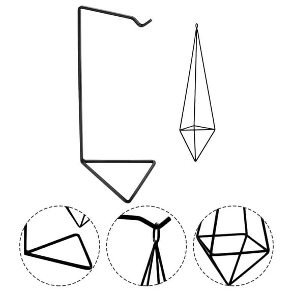 Pretyzoom Modern Black Metal Air Plant Stand for Office Garden Display and Decoration