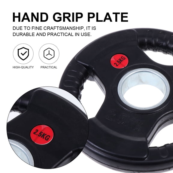 Pretyzoom 1Pcs Barbell Plates Set Weightlifting Dumbbell Plate Steel Black for Physical Fitness