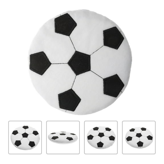 Pretyzoom 1Pc Soft Plush Soccer-Shape Pet Flying Disc for Entertainment