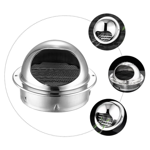 Pretyzoom 1Pc Stainless Steel Exhaust Hood Cover with Mosquito Filter and Rain Protection for Home Ventilation