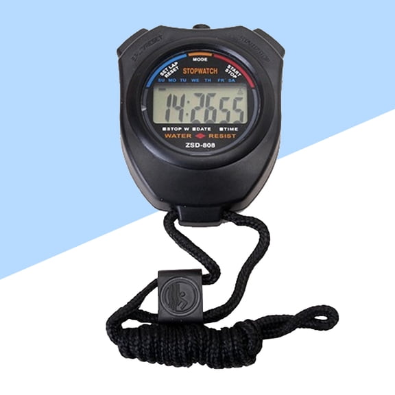 Pretyzoom 1Pcs Fitness Timer Black ABS Digital Stopwatch for Training Sessions
