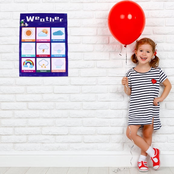 Pretyzoom 1Pc English Hanging Chart Multi Color Early Knowledge Education Poster