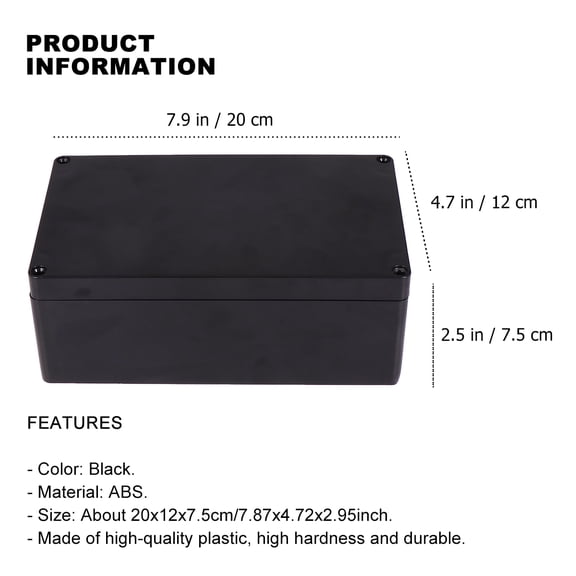 Pretyzoom Sealed Project Box Black ABS for Outdoor Electronic Projects