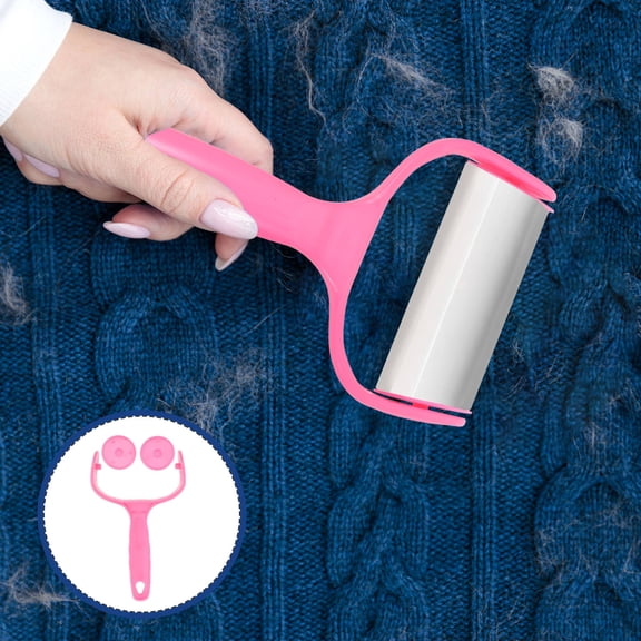 Pretyzoom Handle Shape Lint Roller Pink 1Set 7.9In For Furniture Cleaning
