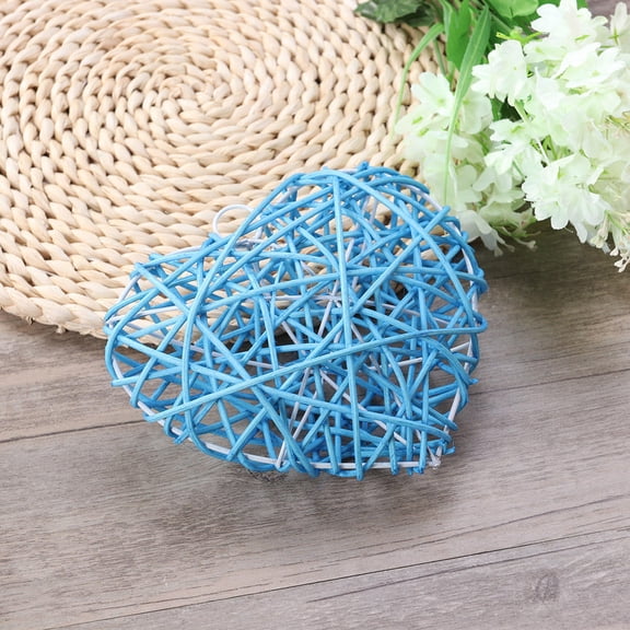 Pretyzoom Blue Rattan Heart Shape Takraw Ball for Party Decoration and Wedding Ornament