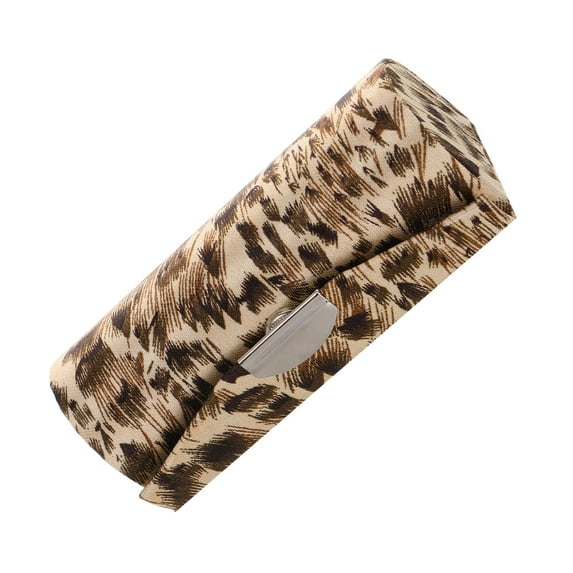 Pretyzoom Elegant Silk Leopard Print Lipstick Case with Mirror for Stylish Cosmetic Storage and Travel Convenience