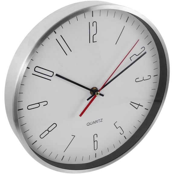 Pretyzoom Decorative White Wall Clock with Mute Feature for Home and Office Walls