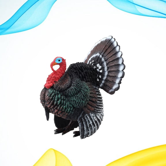 Pretyzoom 1Set Multi Color Decorative Turkey Figurine Simulation Wildlife Design for Families Friends