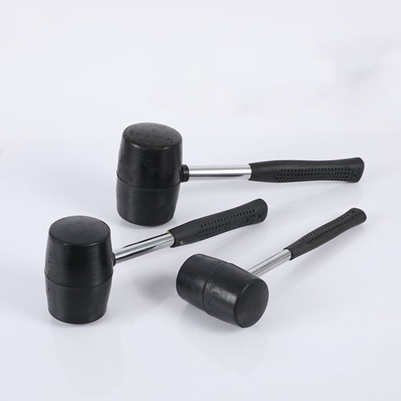 Pretyzoom Black Rubber Head Hammer for Woodworking with Steel Handle and Wear Resistant Design