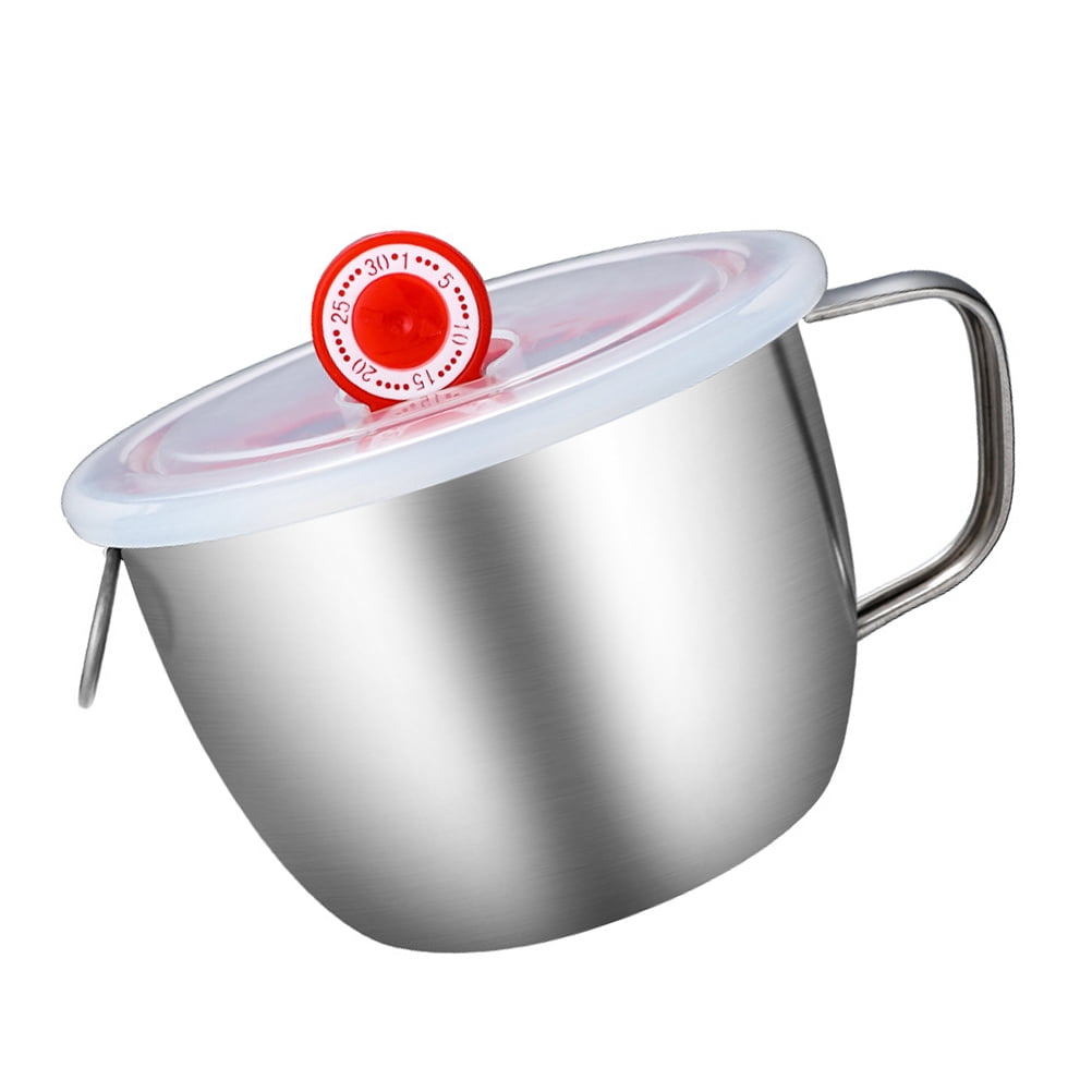 Pretyzoom 1Set Thermal Container for Food Noodle Bowl with Handle and Lid in Camping Use