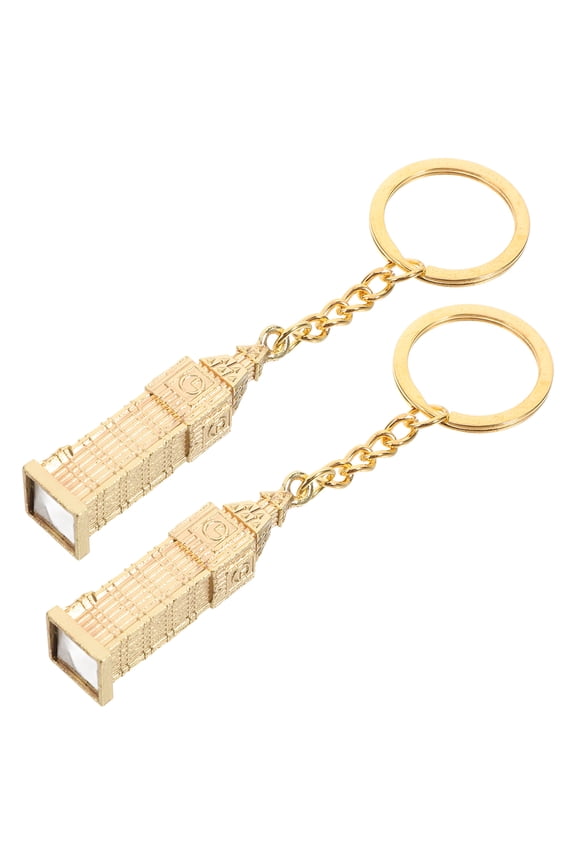 2Pcs British Style Big Keychain Alloy Hanging Charm for Purse and Keys