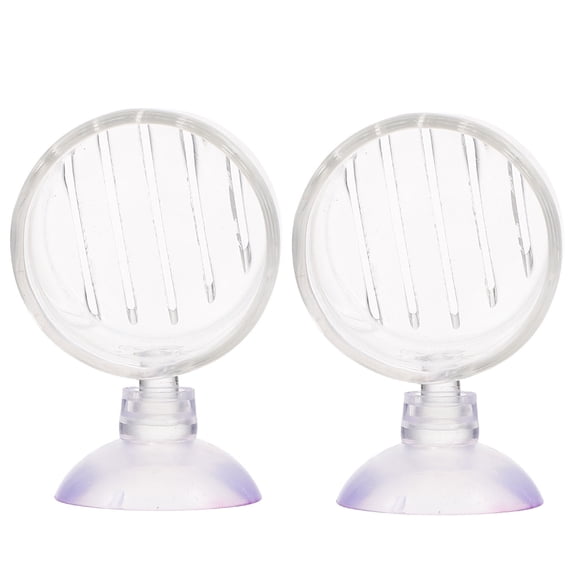 Pretyzoom Premium Glass Fish Feeder Transparent Fish Tank Feeding Supply 2Pcs