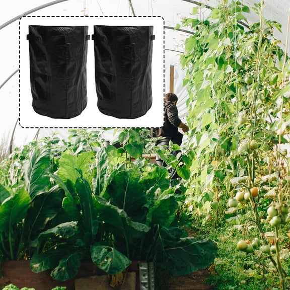 Pretyzoom 2Pcs Black Pe Plant Grow Pouch Potato Growing Containers for Vegetables