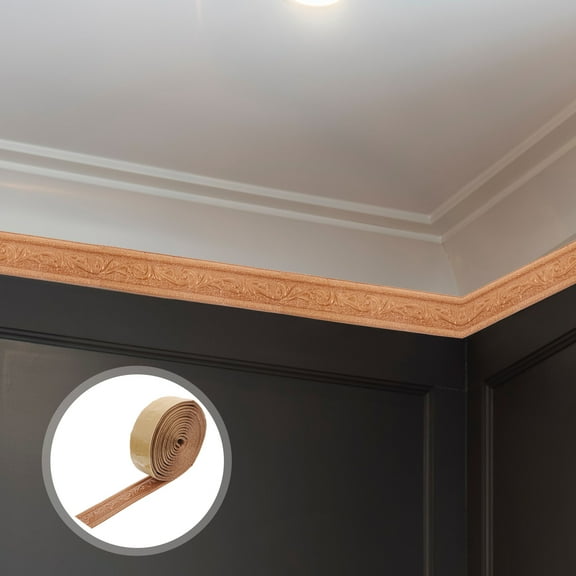 Pretyzoom 2 Rolls Peel And Stick Molding Self Adhesive Foam Copper Wall Trim for Home Decor