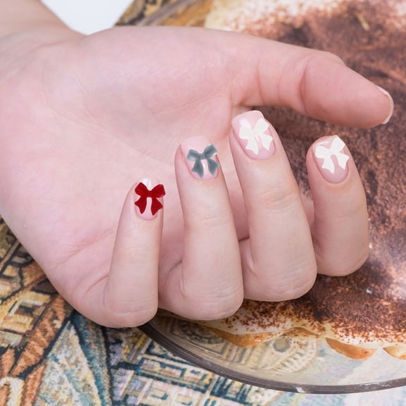 Pretyzoom Nail Jewelry Sequins Stereoscopic Manicure Bowknots Resin 2Sets for Nails