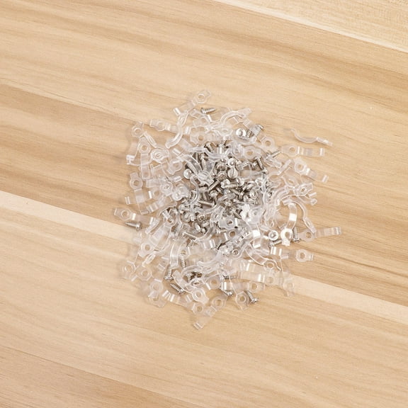 Pretyzoom 200pcs Clear LED Strip Light Screws and Mounting Clips One Sided Brackets (10mm, 100 Clips and 100 Screws)