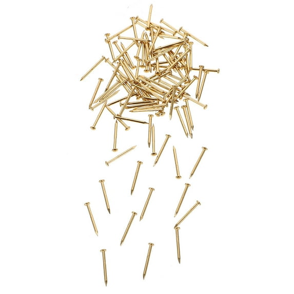 Pretyzoom 200pcs Mini Round Head Furniture Nails Brass For Woodworking Tools