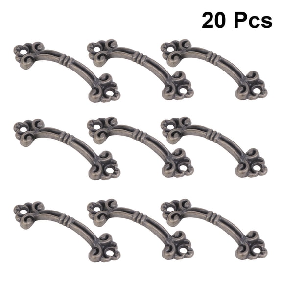 Pretyzoom 20Pcs Dark Brown Drawer Handles Attractive Metal Pulls for Doors Cupboards Aluminum Alloy