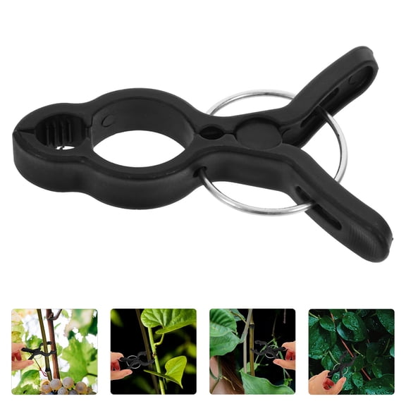 Pretyzoom 20Pcs Black Vine Clips for Gardening Support and Tomato Plant Stability