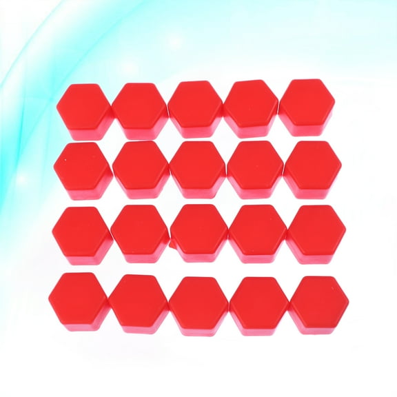Pretyzoom Bolt and Nut Covers Car Nut Cover Red 20Pcs