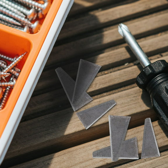 Pretyzoom 20pcs Triangle Wedge High Carbon Steel Conical Handle Splitting Wedges For Carpenters