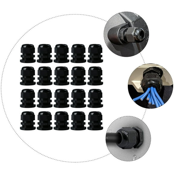 Pretyzoom 20Pcs Black Nylon Cable Gs Joints with Tensile Strength for Electrical Cable Fixing
