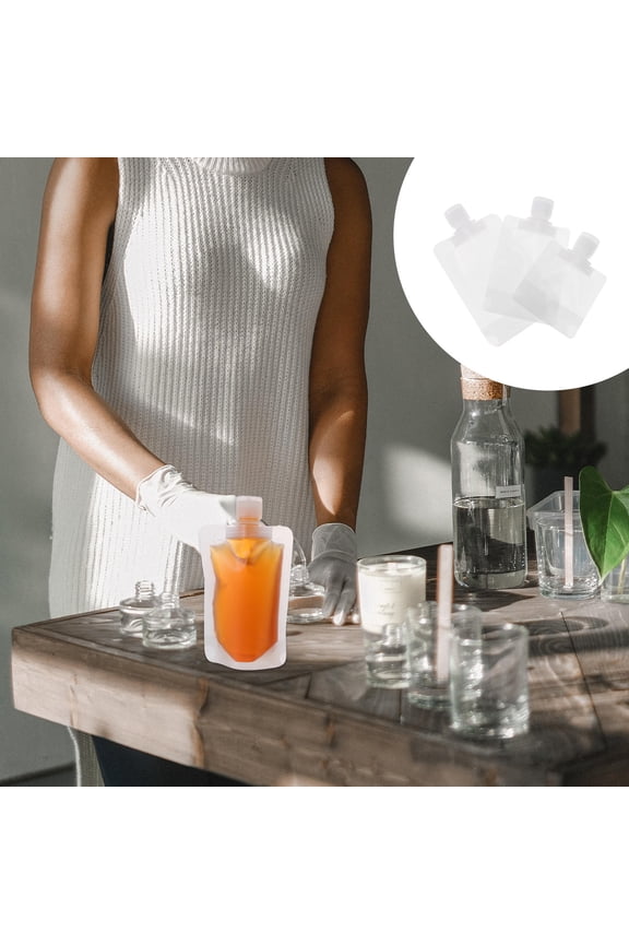 24Pcs White Leakproof Travel Shampoo Pouch Plastic Refillable Storage Container