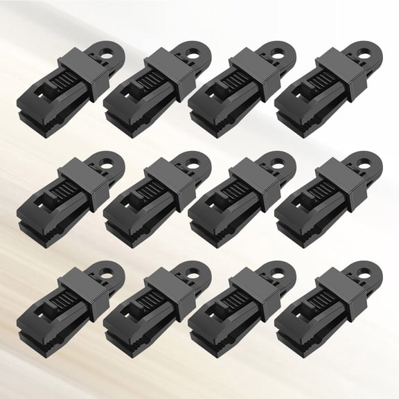 Pretyzoom 25Pcs Tent Clamp Black Wind Resistance for Camping Activities
