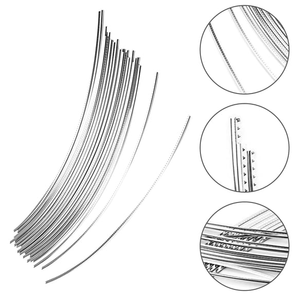 Pretyzoom 25pcs Metal Electric Bass Fret Wire Silver Guitar Fret Wires for Guitar Supplies