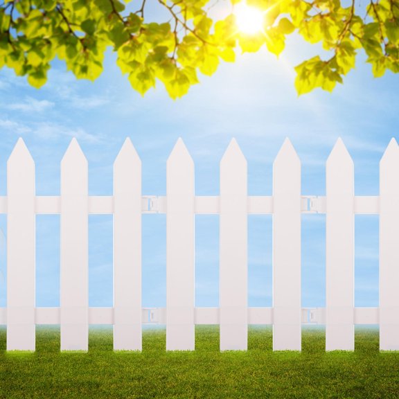 Pretyzoom 2Pcs Plastic Garden Fence White Decorative Outdoor Lawn Protective Guard for Garden