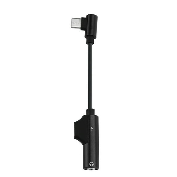 Pretyzoom 2Pcs Type C to 3.5mm Headphone Adapter Black Reversible Design for Phones
