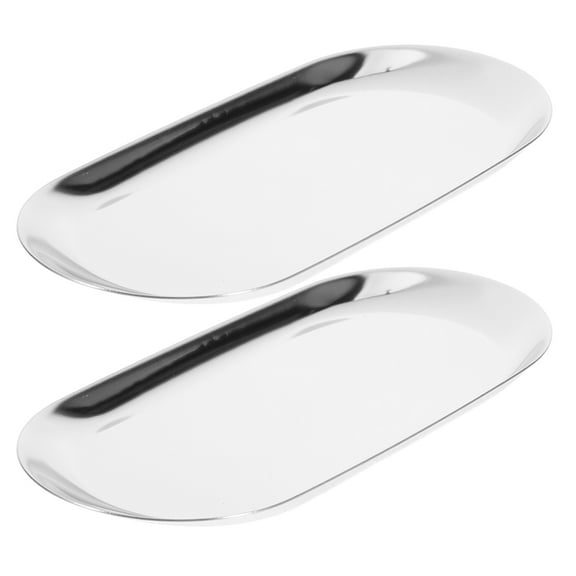 Pretyzoom Silver Stainless Steel Tip Tray Versatile and Easy to Clean 2Pcs