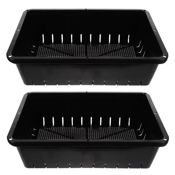 Pretyzoom 2Pcs Garden Propagation Starter Trays Black Plastic Propagator Kit with High Bottom Design for Plants