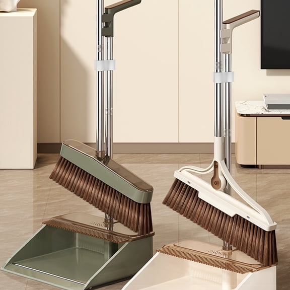 Pretyzoom 2Pcs White Plastic Broom Dustpan Connector Double Clip Secure Locking Cleaning Accessory