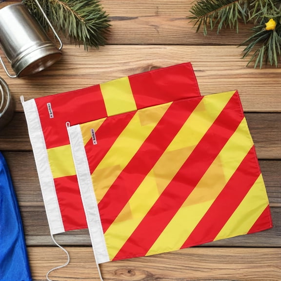 Pretyzoom 2Pcs Marine Nautical Signal Flags with Weather Resistant Material for Boat Communication
