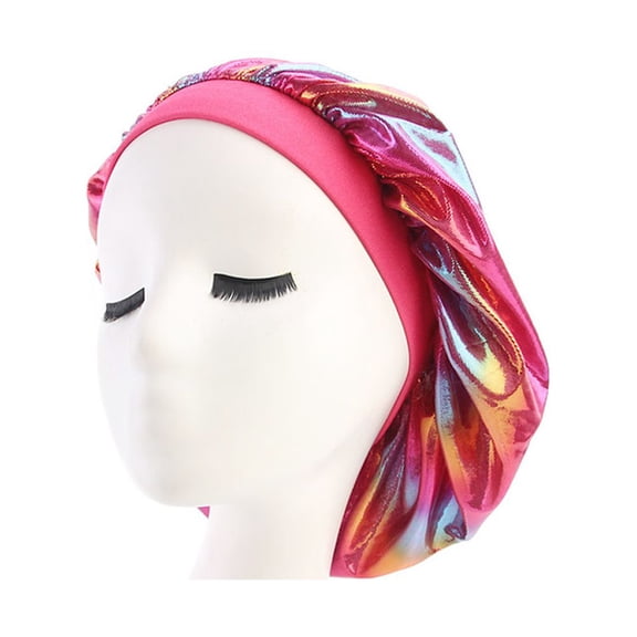 Pretyzoom 2Pcs Chemotherapy Cap for Woman Wide Elastic Sleep Hat Breathable Assorted Colors
