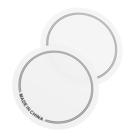 Pretyzoom 2Pcs Soundproof Drum Pads Drum Head Protector Pad White PET for Drummers Practice and Performance