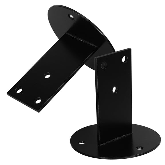 Pretyzoom 2Pcs Stainless Steel Stair Railing Brackets for Home Use Black
