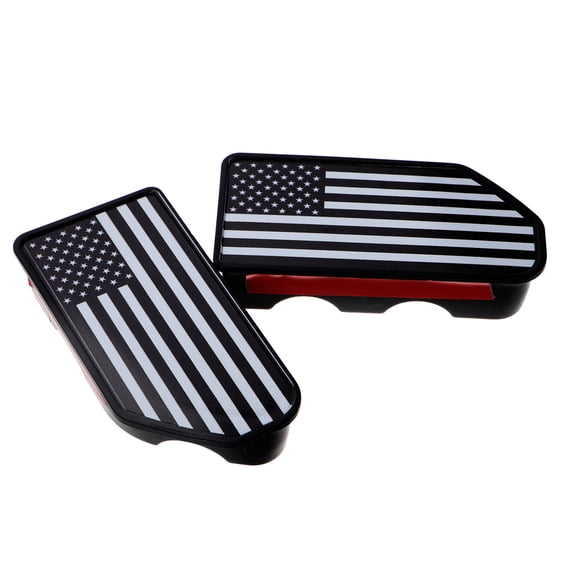 Pretyzoom 2Pcs Bed Rail Stake Pocket Covers with Patriotic Flag Design for Truck Dust Guard