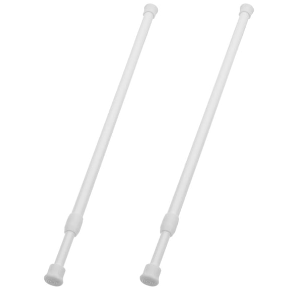 Pretyzoom 2Pcs Adjustable White Telescopic Rod Multipurpose Curtain and Clothes Drying Pole